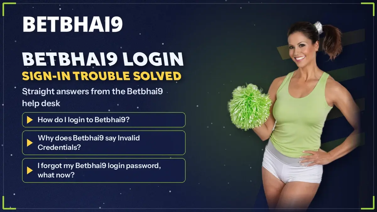 Phone showing a Betbhai9 password reset chat next to the two-box sign-in screen
